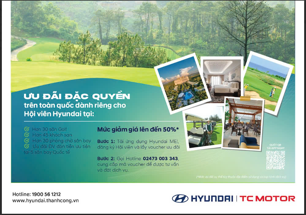 Tận hưởng ưu đãi sốc tháng 3 với dịch vụ Golf và phòng chờ sân bay dành riêng cho Hội viên Hyundai: